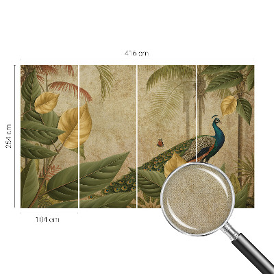 Children's wall mural featuring an exotic bird motif