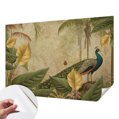 Children's wall mural featuring an exotic bird motif