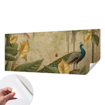 Children's wall mural featuring an exotic bird motif