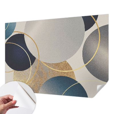 Peel and stick wall mural with a creative circles design