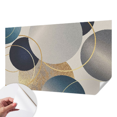 Peel and stick wall mural with a creative circles design