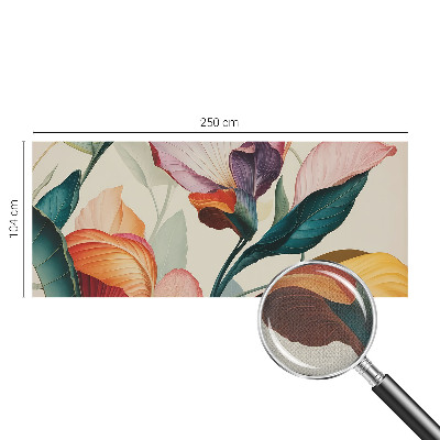 Peel and stick wallpaper mural with a colorful floral design