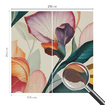 Peel and stick wallpaper mural with a colorful floral design