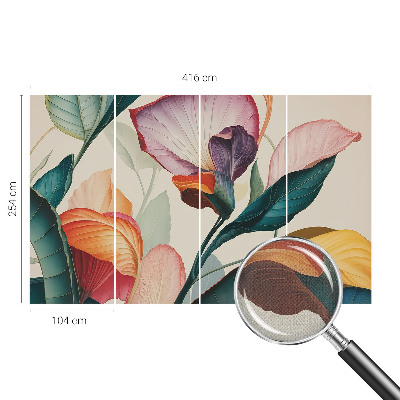 Peel and stick wallpaper mural Colorful flowers