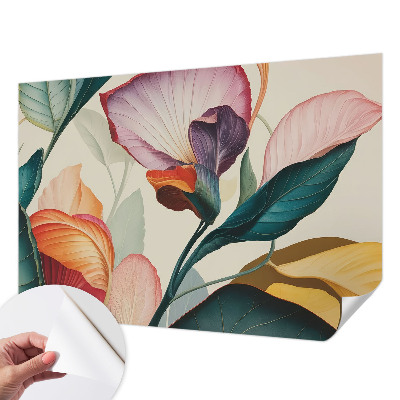 Peel and stick wallpaper mural Colorful flowers