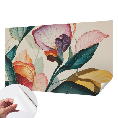 Peel and stick wallpaper mural Colorful flowers