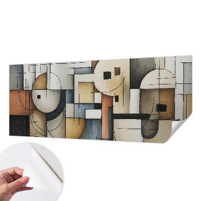 Removable wall mural with a geometric harmony design