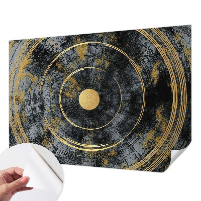 Removable wall mural with a cosmic dynamics pattern