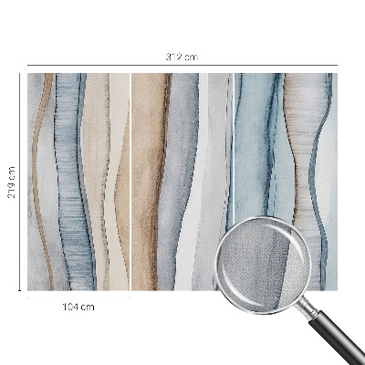 Peel and stick wall mural for living room with an abstract striped design