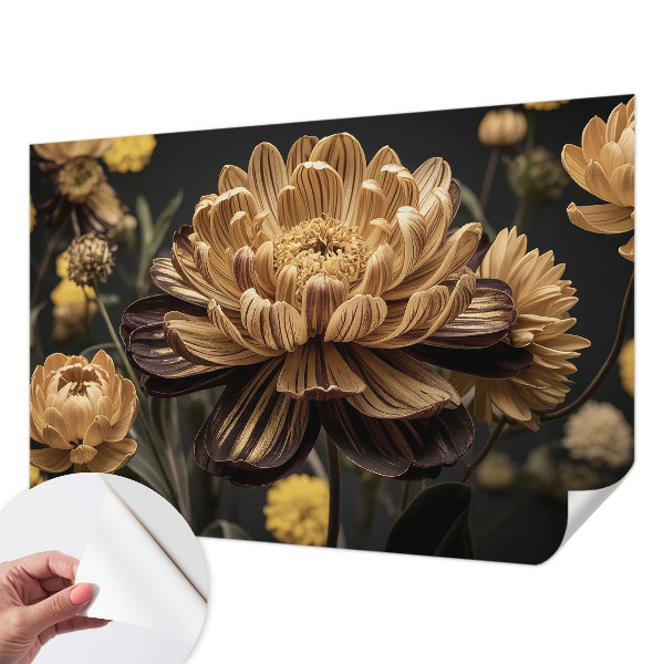 Removable wall mural wallpaper with a floral elegant pattern