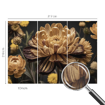 Removable wall mural wallpaper with a floral elegant pattern