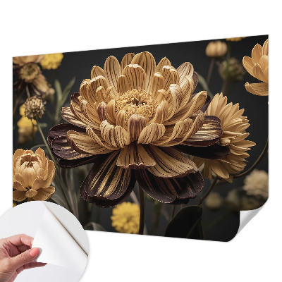 Removable wall mural wallpaper with a floral elegant pattern