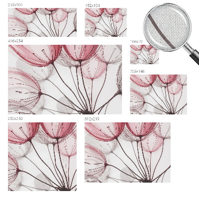 Removable wall mural wallpaper with floral silhouette pattern