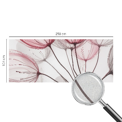 Removable wall mural wallpaper with floral silhouette pattern