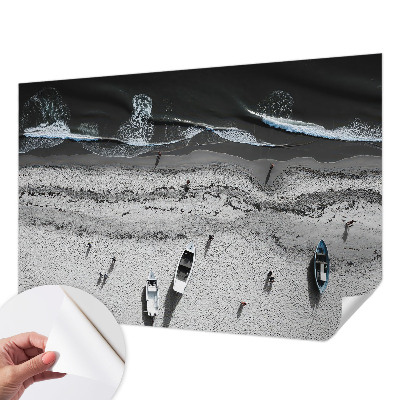 Peel and stick wall mural for living room featuring a tranquil beach scene