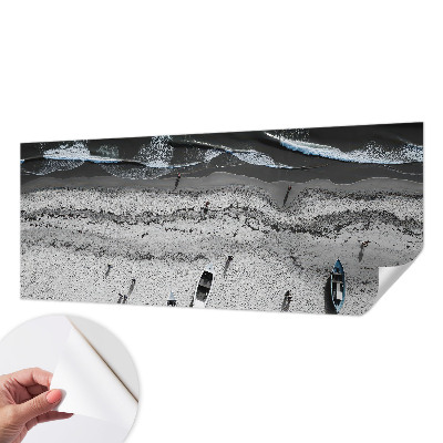 Peel and stick wall mural for living room featuring a tranquil beach scene