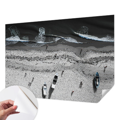 Peel and stick wall mural for living room featuring a tranquil beach scene