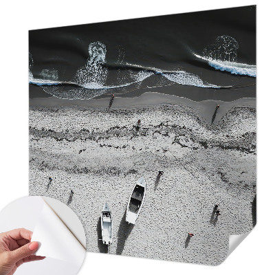 Peel and stick wall mural for living room featuring a tranquil beach scene