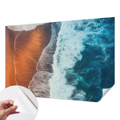 Peel and stick wall mural for bedroom featuring a marine symbiosis design