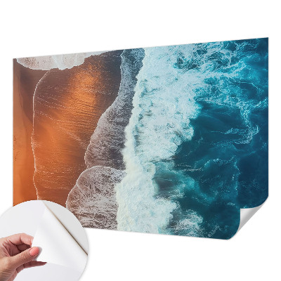 Peel and stick wall mural for bedroom featuring a marine symbiosis design