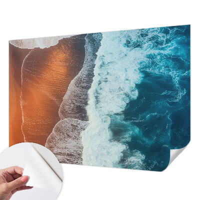 Peel and stick wall mural for bedroom featuring a marine symbiosis design