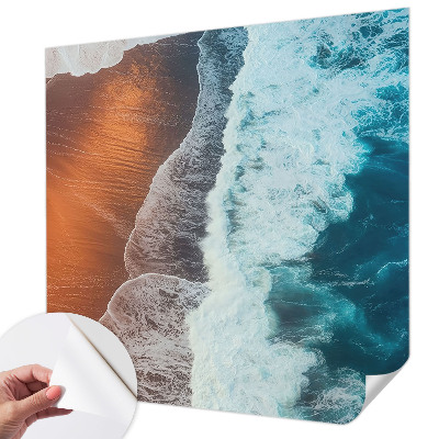 Peel and stick wall mural for bedroom featuring a marine symbiosis design