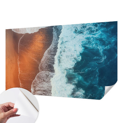 Peel and stick wall mural for bedroom featuring a marine symbiosis design
