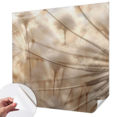 Peel and stick wall mural for kids' room with a subtle dandelion pattern