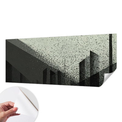 3D wall mural with a city geometry design
