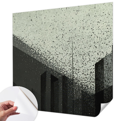 3D wall mural with a city geometry design