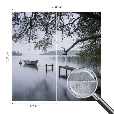 Children's wall mural featuring a calm lake scene