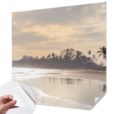 Nursery wall mural with a beach morning scene