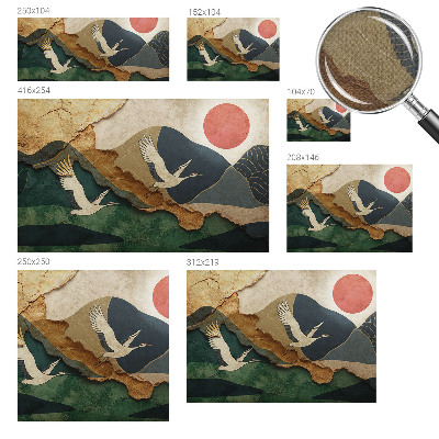 Baby room wall mural Cranes of the East