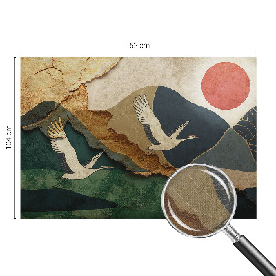 Baby room wall mural Cranes of the East