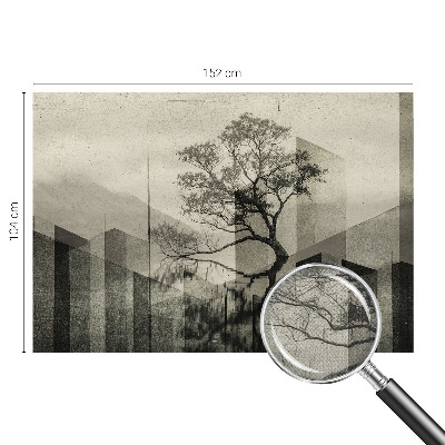 Peel and stick wallpaper mural with a raw, elegant concrete effect