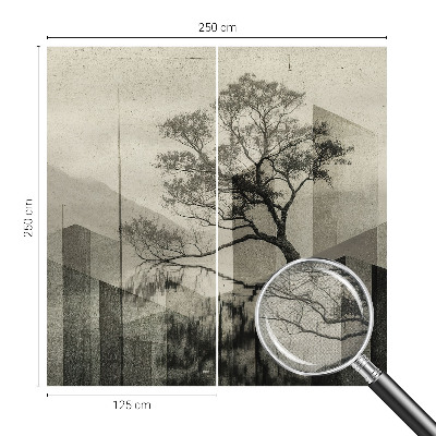 Peel and stick wallpaper mural with a raw, elegant concrete effect