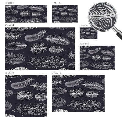 Self-adhesive wall mural with a subtle feather pattern