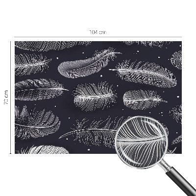 Self-adhesive wall mural with a subtle feather pattern