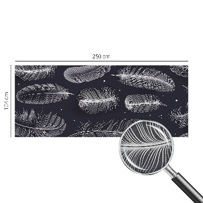Self-adhesive wall mural with a subtle feather pattern