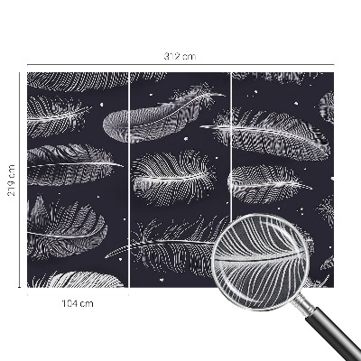Self-adhesive wall mural with a subtle feather pattern