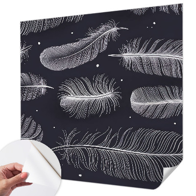 Self-adhesive wall mural Subtle feathers