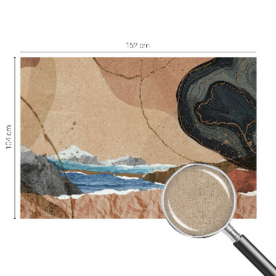 Removable wall mural featuring an abstract landscape design