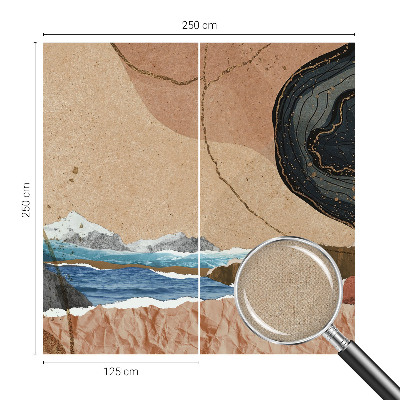 Removable wall mural featuring an abstract landscape design