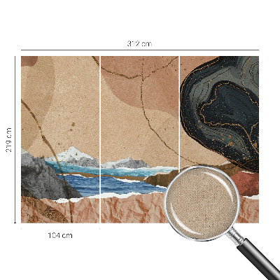 Removable wall mural featuring an abstract landscape design