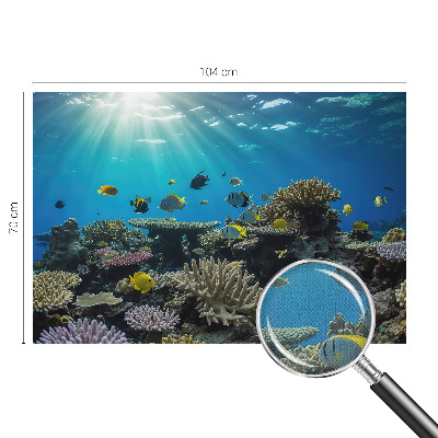 Stick-on wall mural featuring an underwater world design