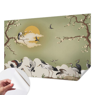 Removable wall mural wallpaper with an elegant nature design