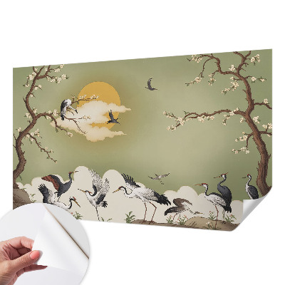 Removable wall mural wallpaper with an elegant nature design