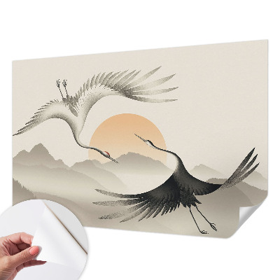 Peel and stick wall mural for bedroom East Cranes