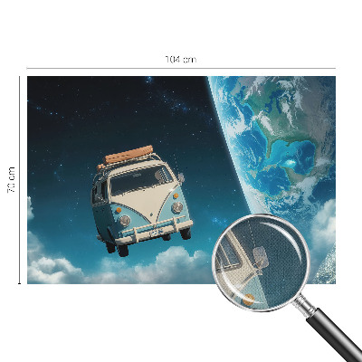 Peel and stick wall mural for kids' room with a space travel theme