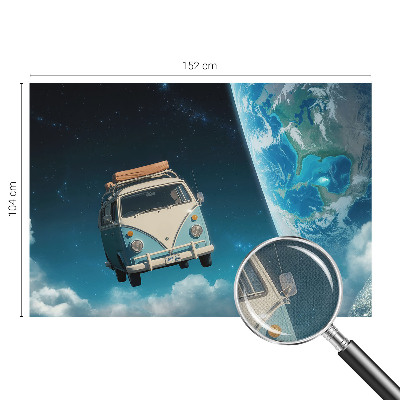 Peel and stick wall mural for kids' room with a space travel theme